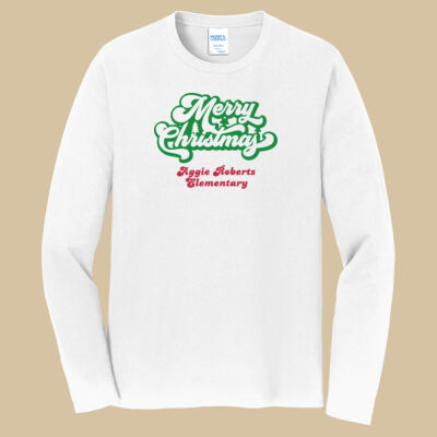 Adult Long Sleeve Shirt - Winter Holidays - Merry Christmas - Green & Red Thumbnail