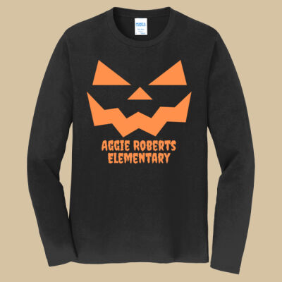 Adult Long Sleeve Shirt - Fall Holidays - Jack O' Lantern - Orange Thumbnail