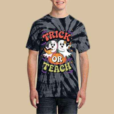 Adult Tie-Dye T-Shirt - Fall Holidays - Trick or Teach Thumbnail