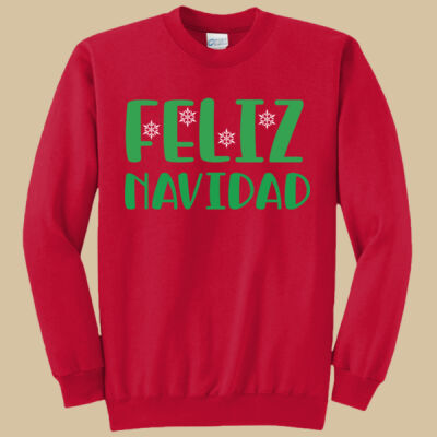 Adult Crewneck - Winter - Feliz Navidad Green Thumbnail
