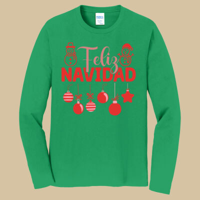 Adult Long Sleeve Shirt - Winter - Feliz Navidad Red Thumbnail