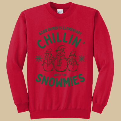 Adult Crewneck - Winter - Chillin With The Snowmies Green Thumbnail