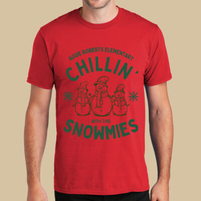 Adult T-Shirt - Winter - Chillin With The Snowmies Green Thumbnail