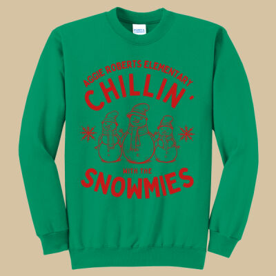 Adult Crewneck - Winter - Chillin With The Snowmies Red Thumbnail
