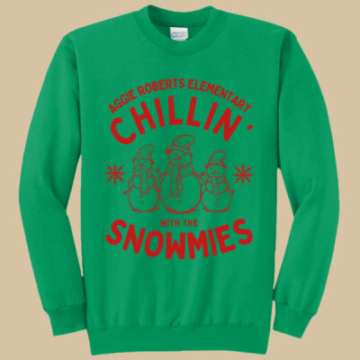 Adult Crewneck - Winter - Chillin With The Snowmies Red Thumbnail