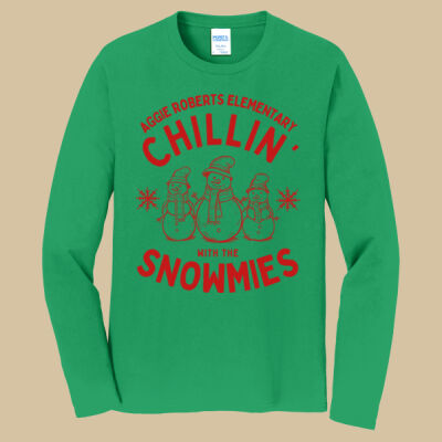 Adult Long Sleeve Shirt - Winter - Chillin With The Snowmies Red Thumbnail